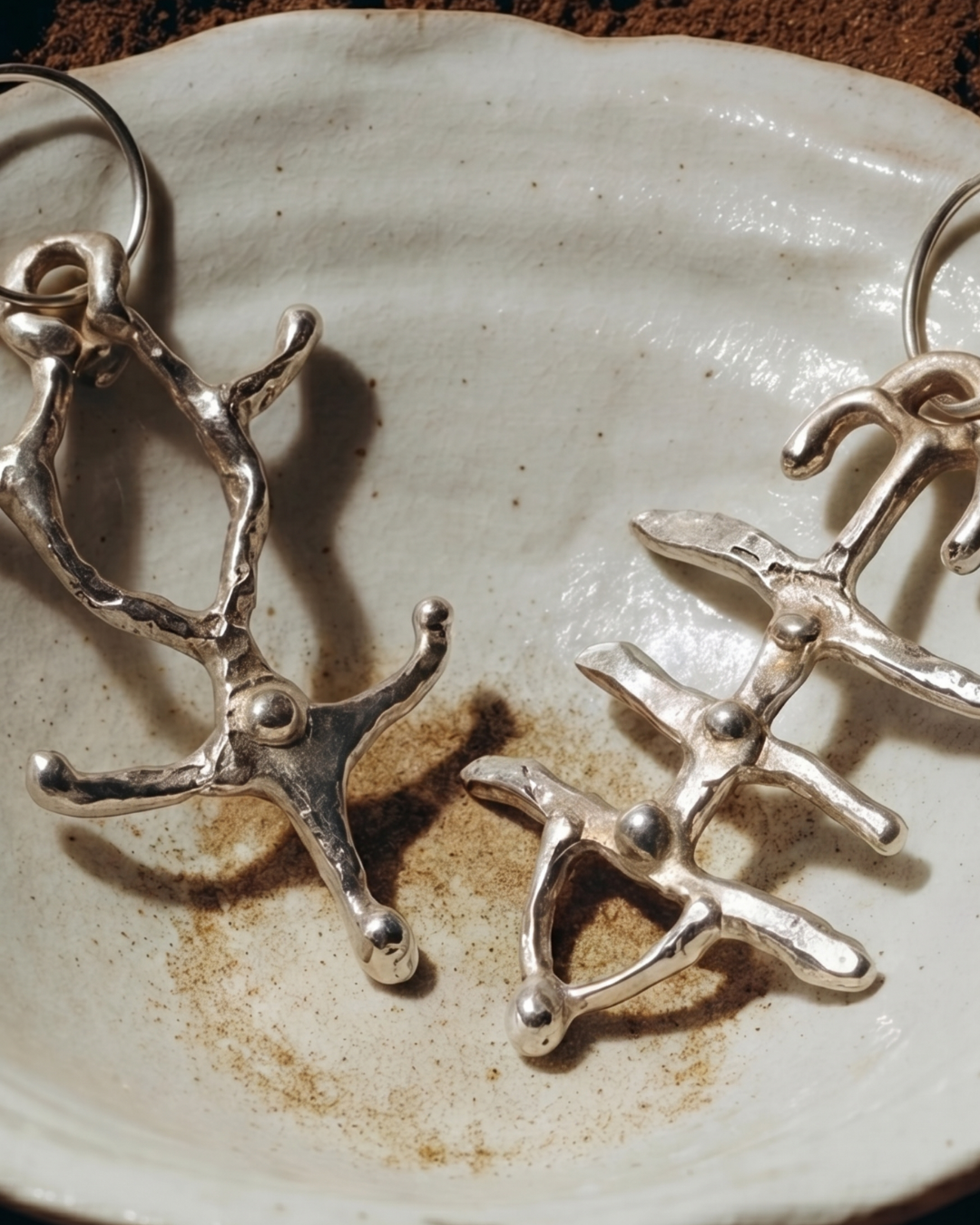 Bone Script Earrings
